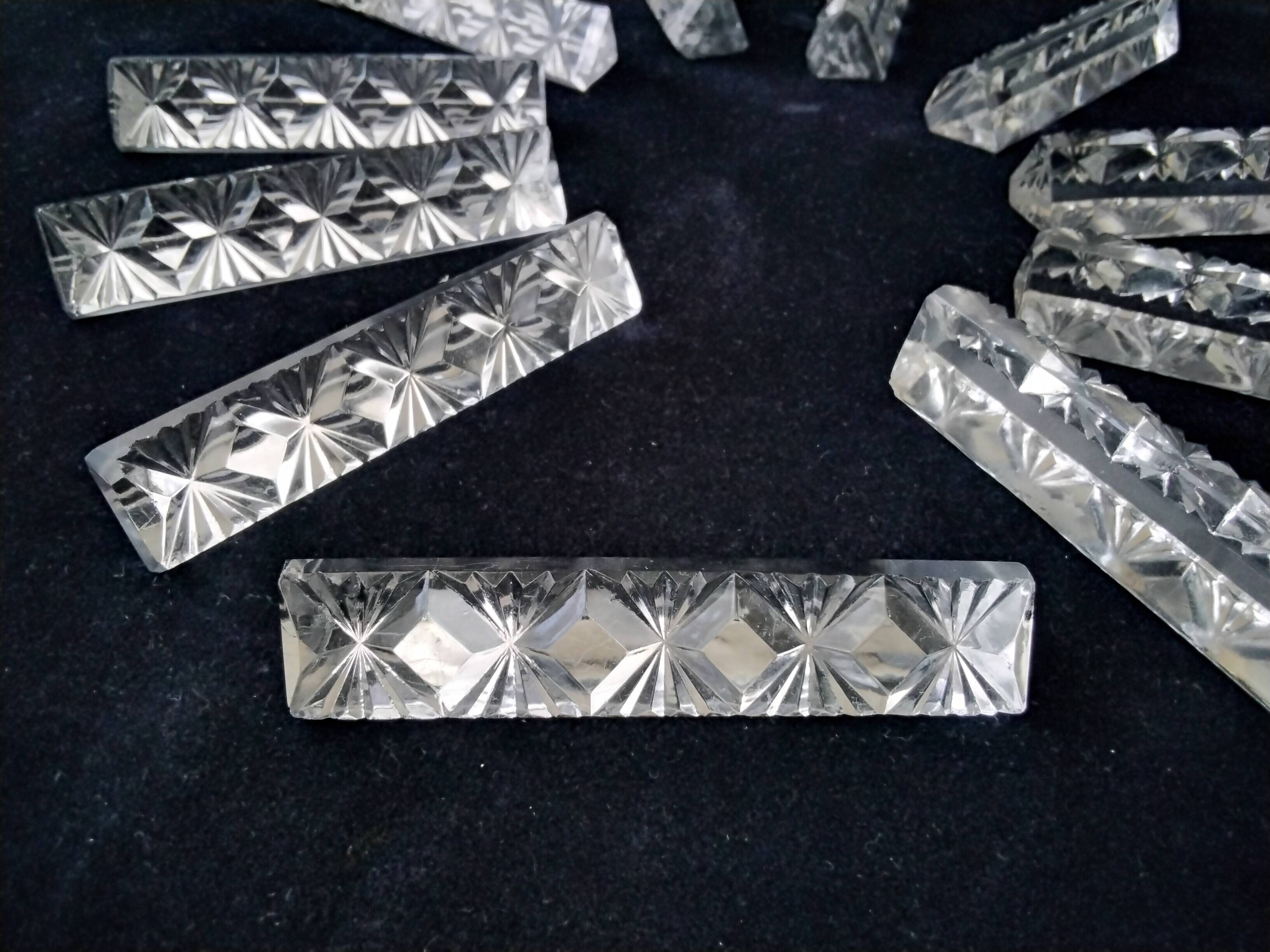 Set of 11 Hungarian Crystal knife rests, triangular shape