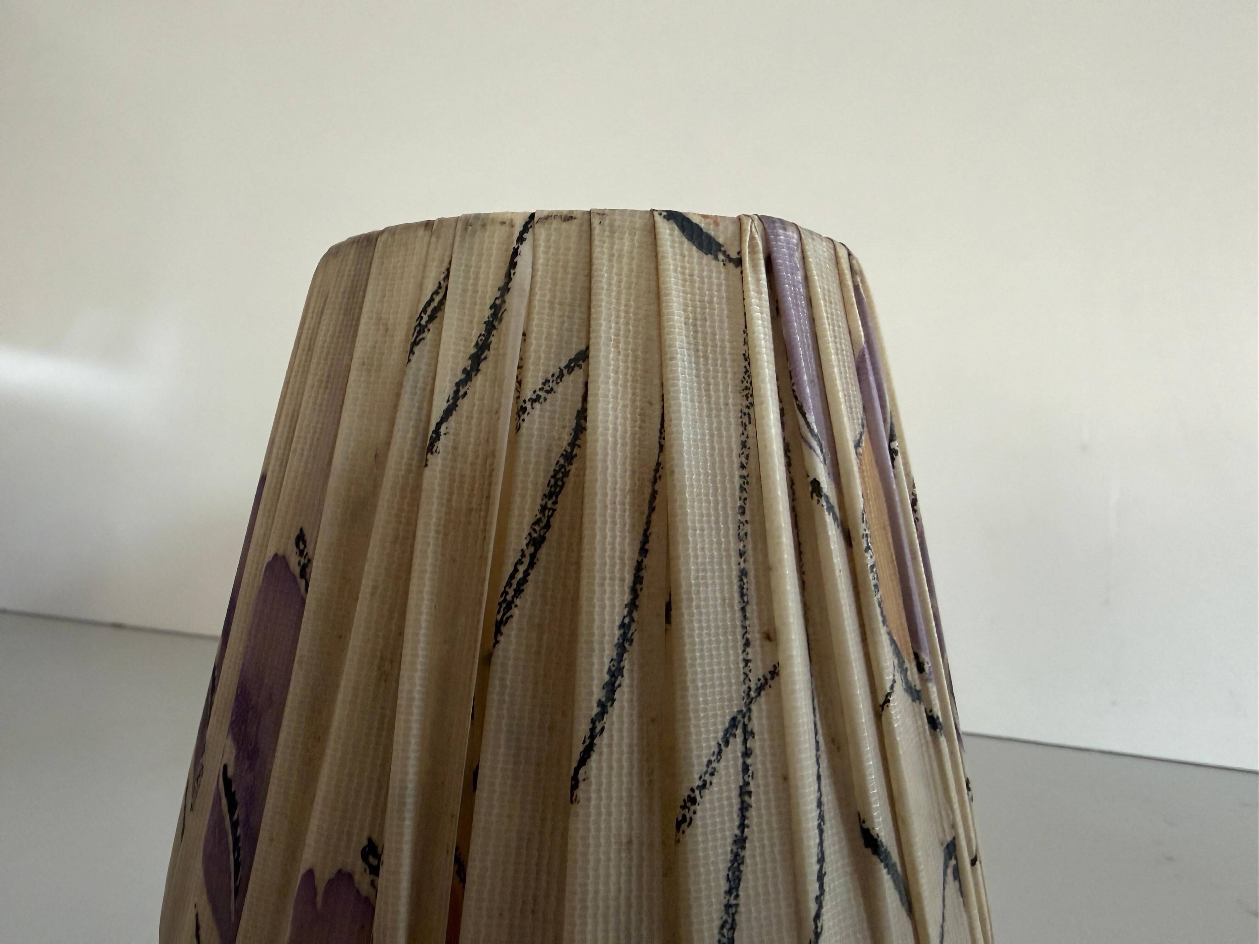 Pair of table lamps with plastic shades and tripod base, 1960s, Italy