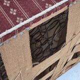 1960s, Danish 3-seater sofa, red furniture wool, beech wood.