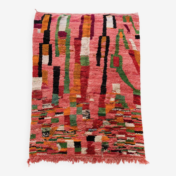 Berber Boujaad red carpet with colorful patterns 296x203cm