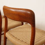 6 x vintage dining chairs | Niels Otto Møller | Model 75 | Teak