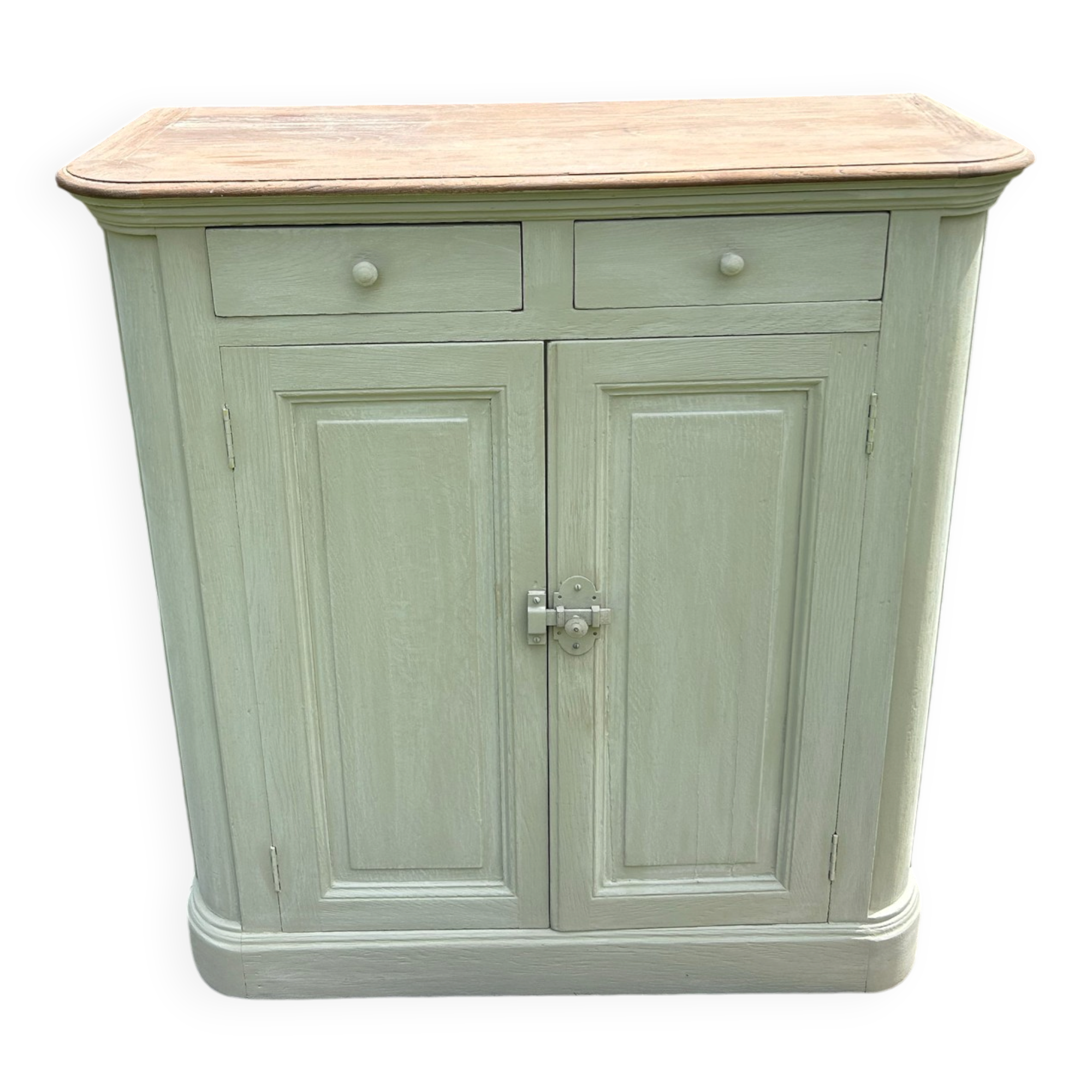 Buffet d’office sur plinthe en chêne gris mastic