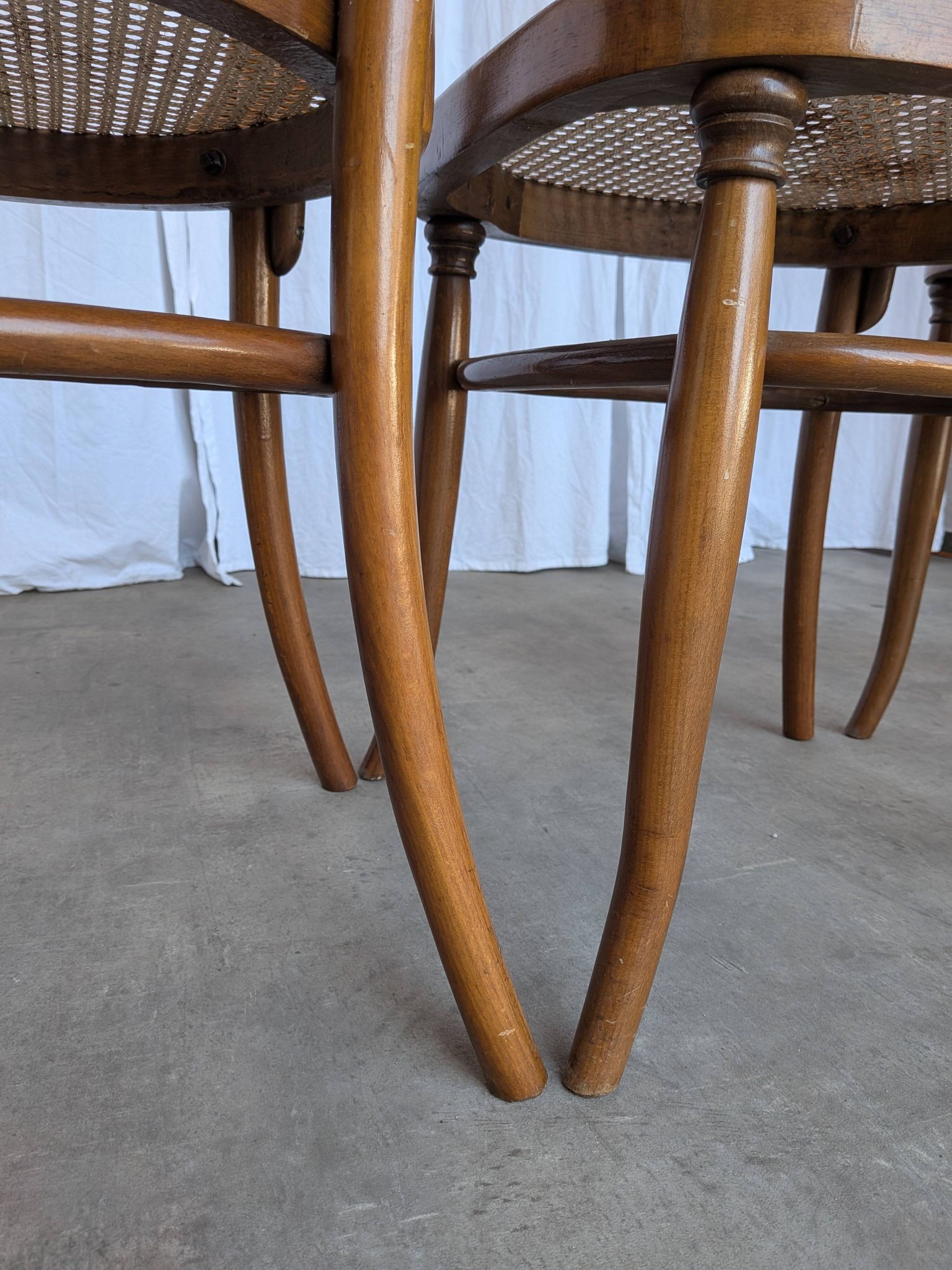 Set of 4 Mid-century Bentwood Cane Dining Chair, Thonet Style, 1970s Yugosl