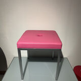Metal & pink leather stools
