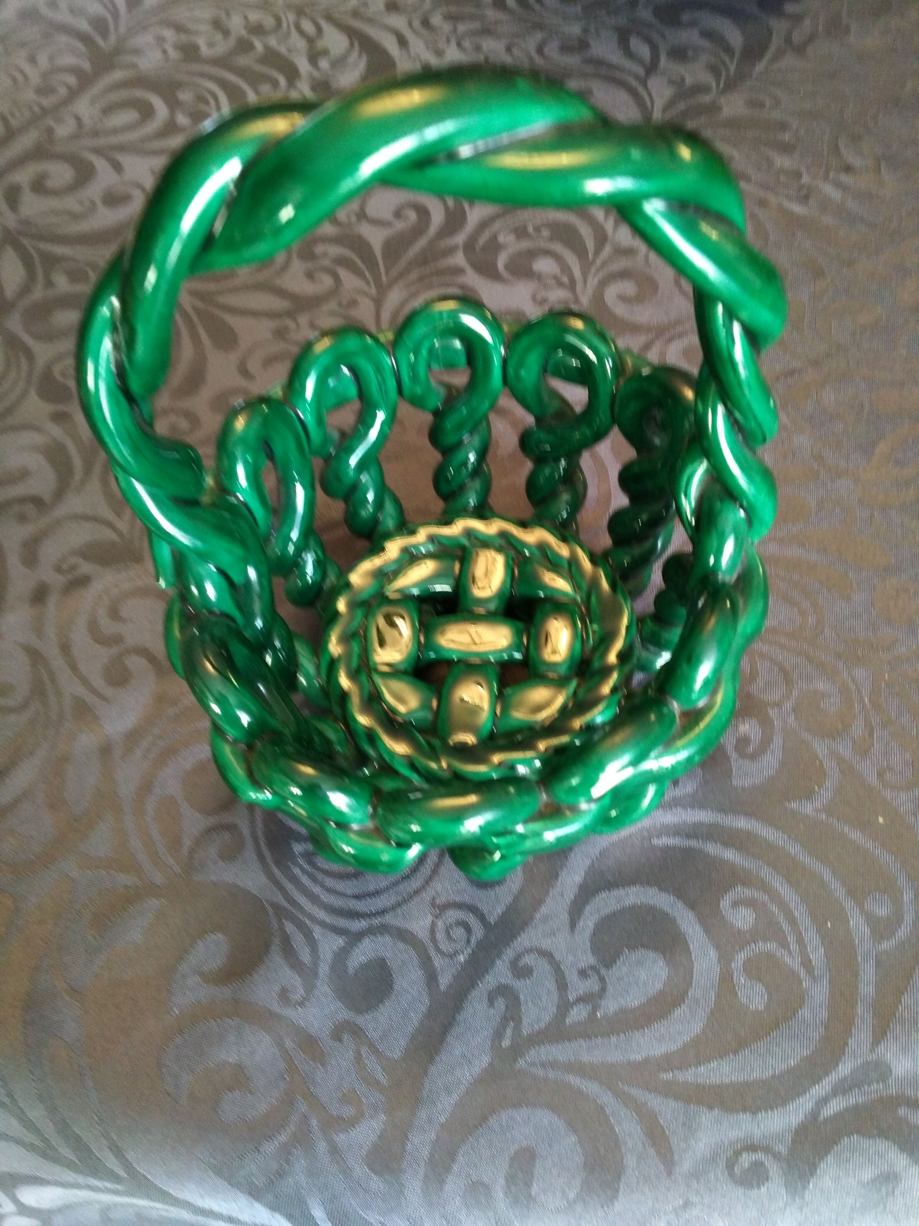 Ceramic braided basket