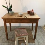 Table de ferme bureau en chêne massif brut ancien vintage