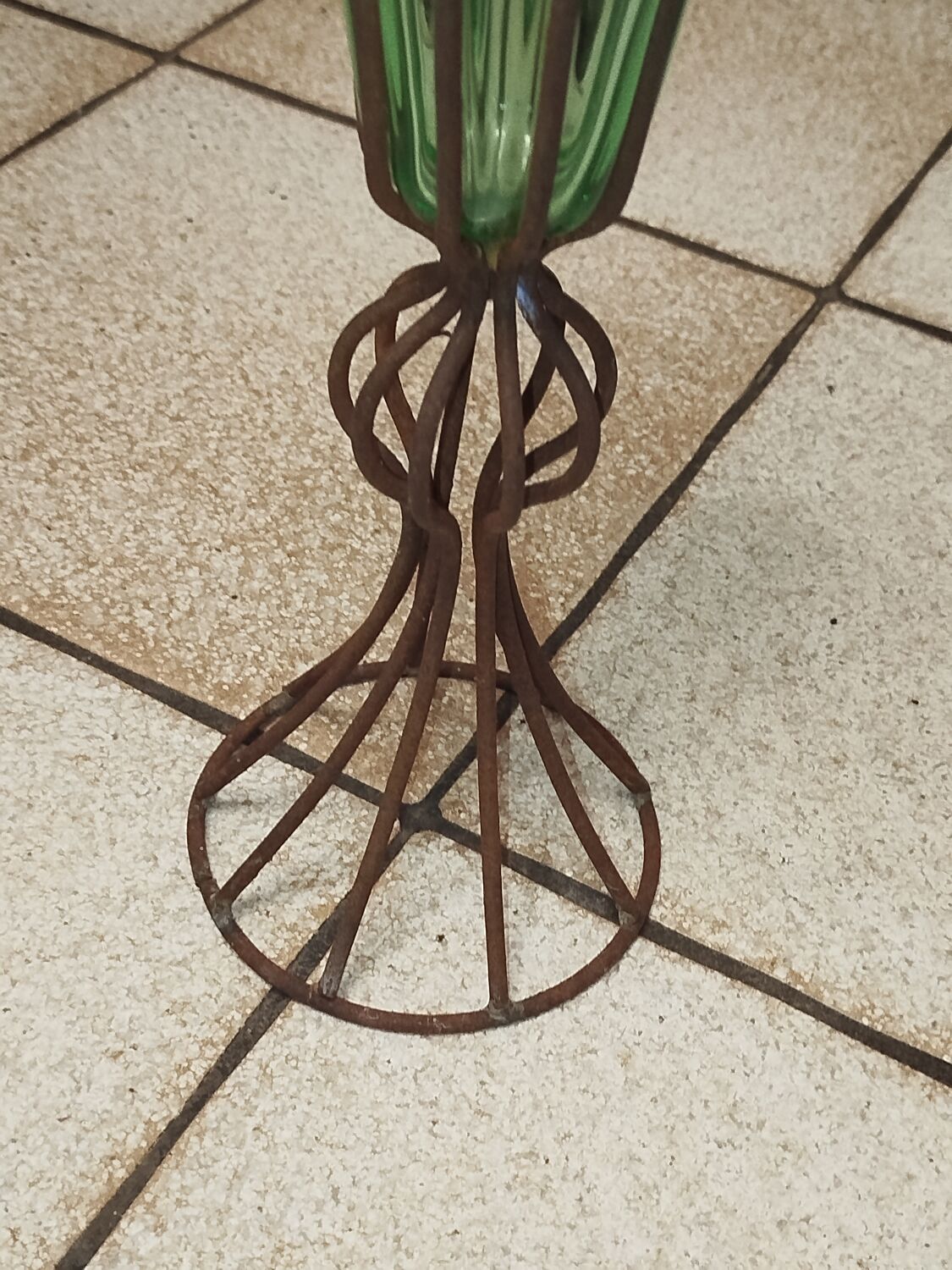 19th-century blown glass vase – Murano style with mount