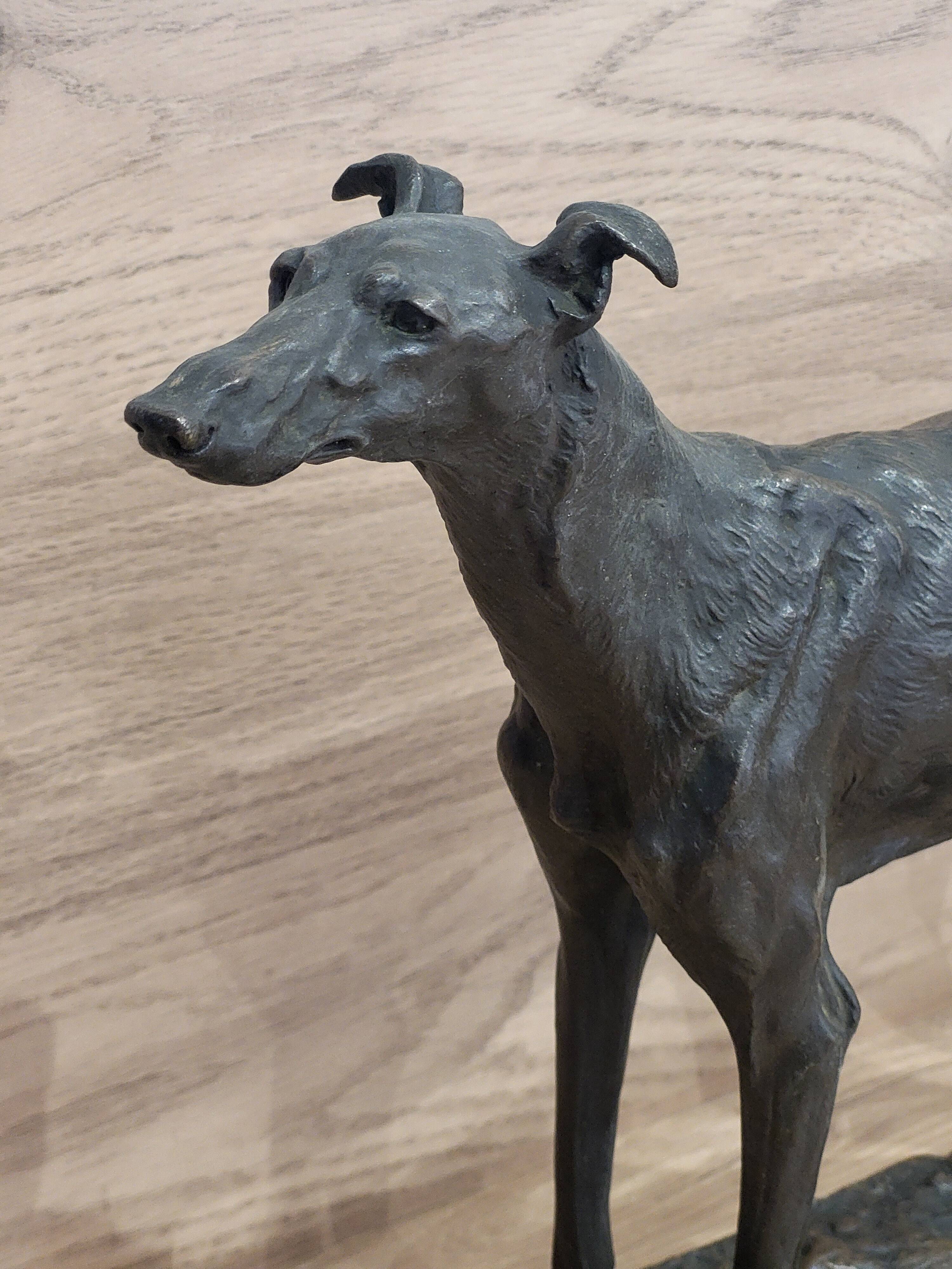 Bronze sculpture of a Greyhound