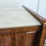 Mid-century 1960s mahogany sideboard with glass top