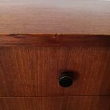 Vintage teak row with metal legs