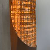 Pair of vintage sconces, cane and chrome, France 1970