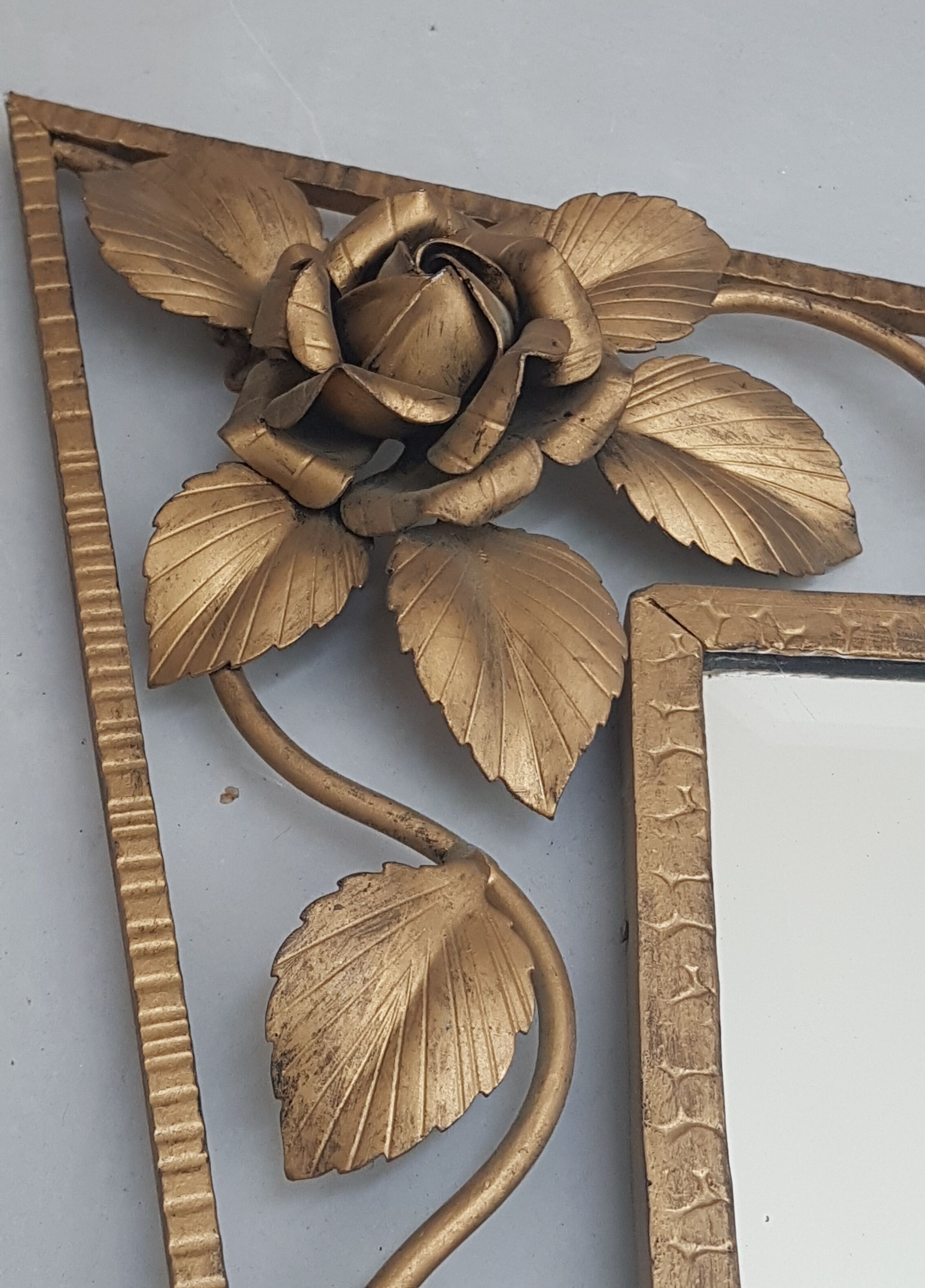 Bevelled asymmetrical art deco mirror 70x75cm