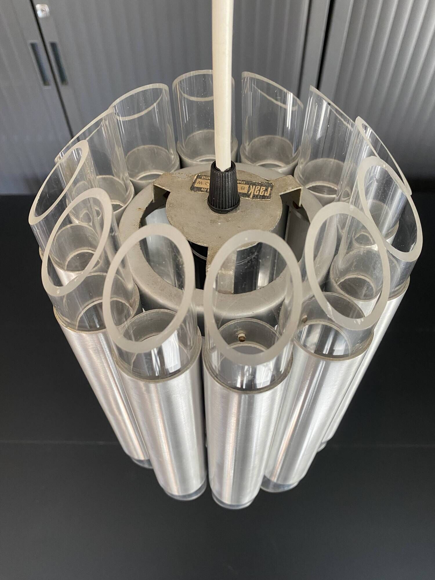 Suspension lamp chandelier ceiling light Aluminium plexi raak septiem B-1205 1960