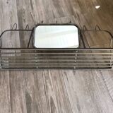 Gray-green patinated metal hat rack