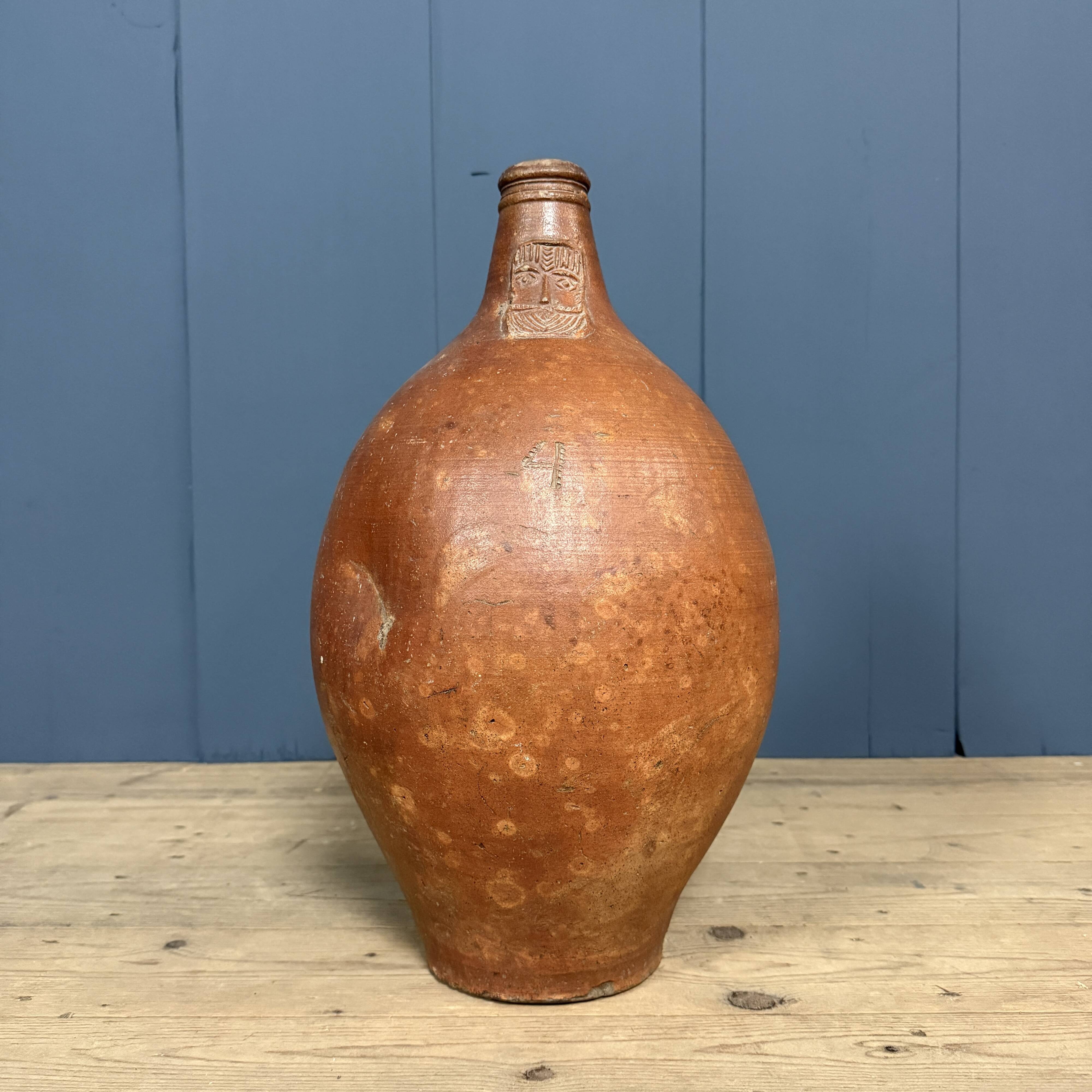 Large size earthenware beardman jug