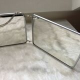 Vintage horizontal triptych barber mirror