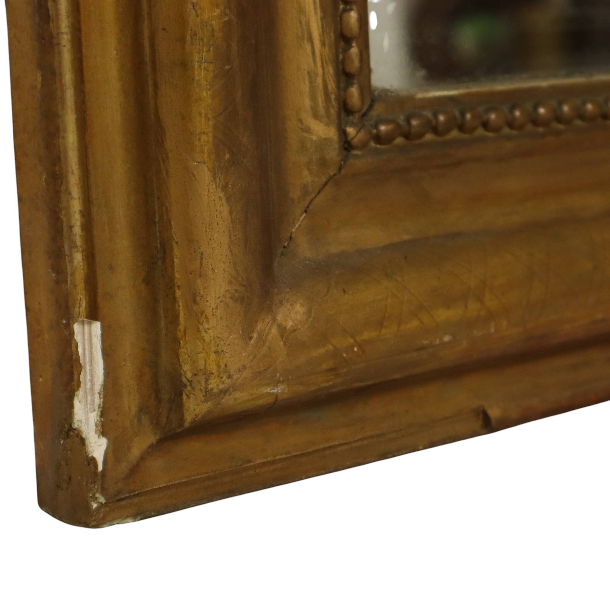 Miroir doré français Louis Philippe antique, fin du 19e siècle