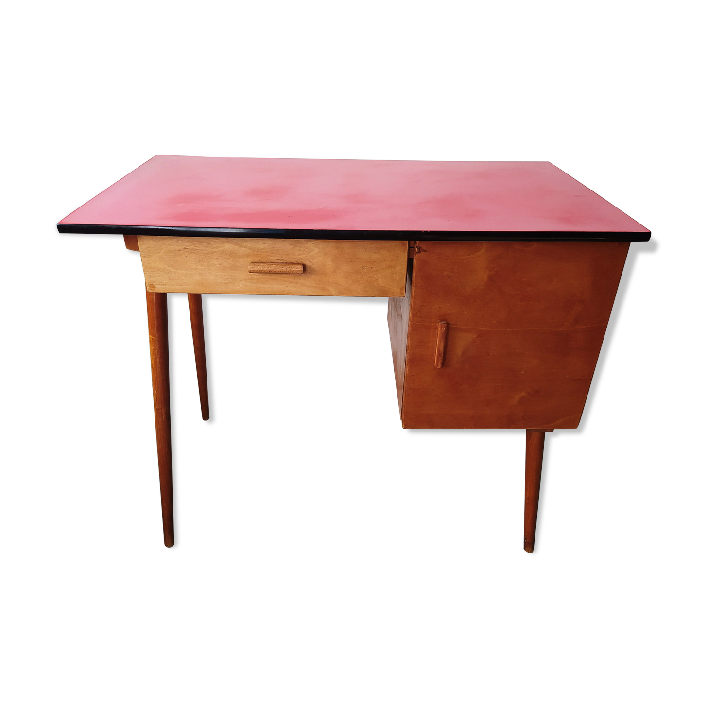 Vintage children's desk Baumann wood and formica 50s