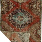 One-of-a-kind turkish handwoven vintage rug - rustic vintage charm 315x 96