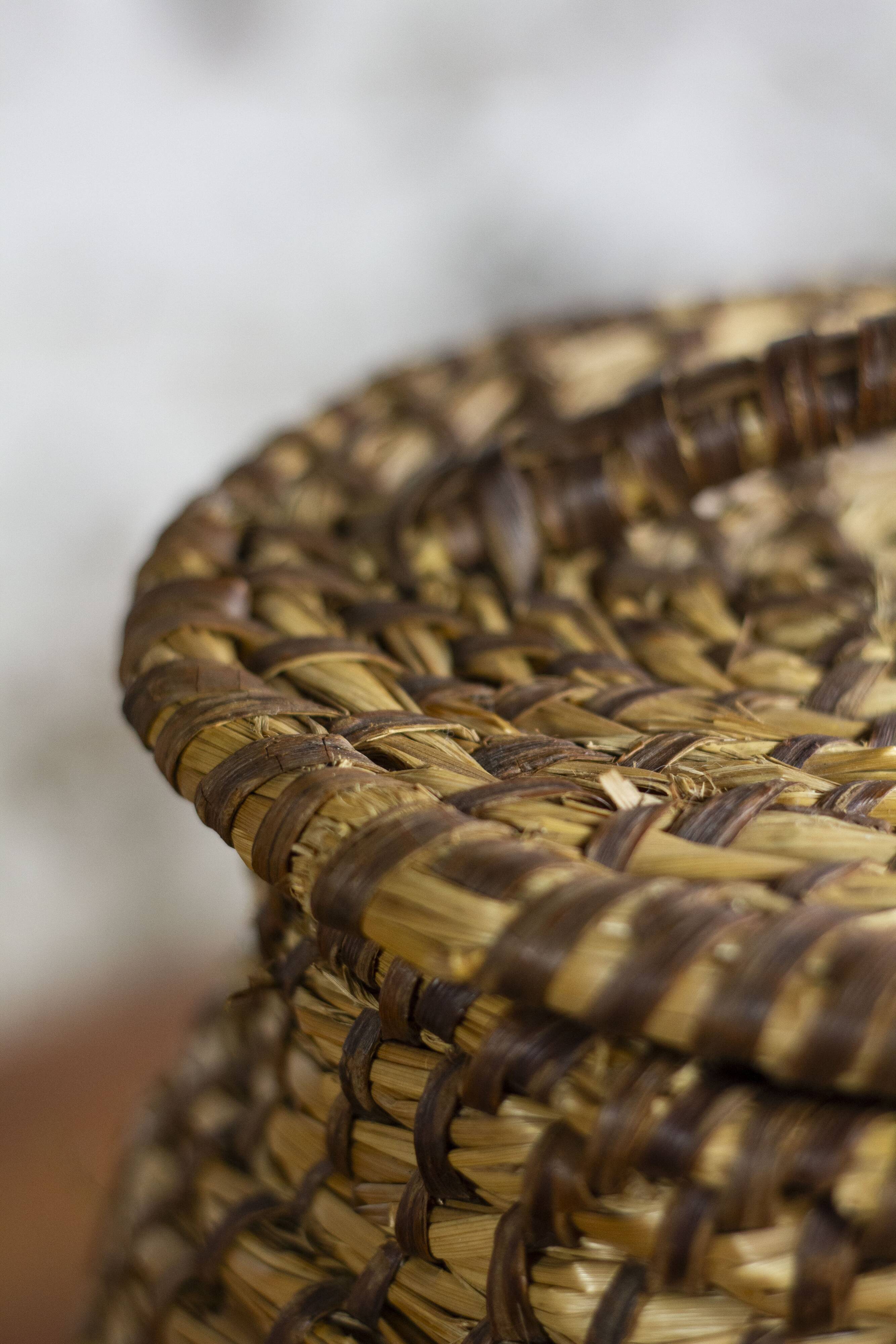 Vintage braided rope basket