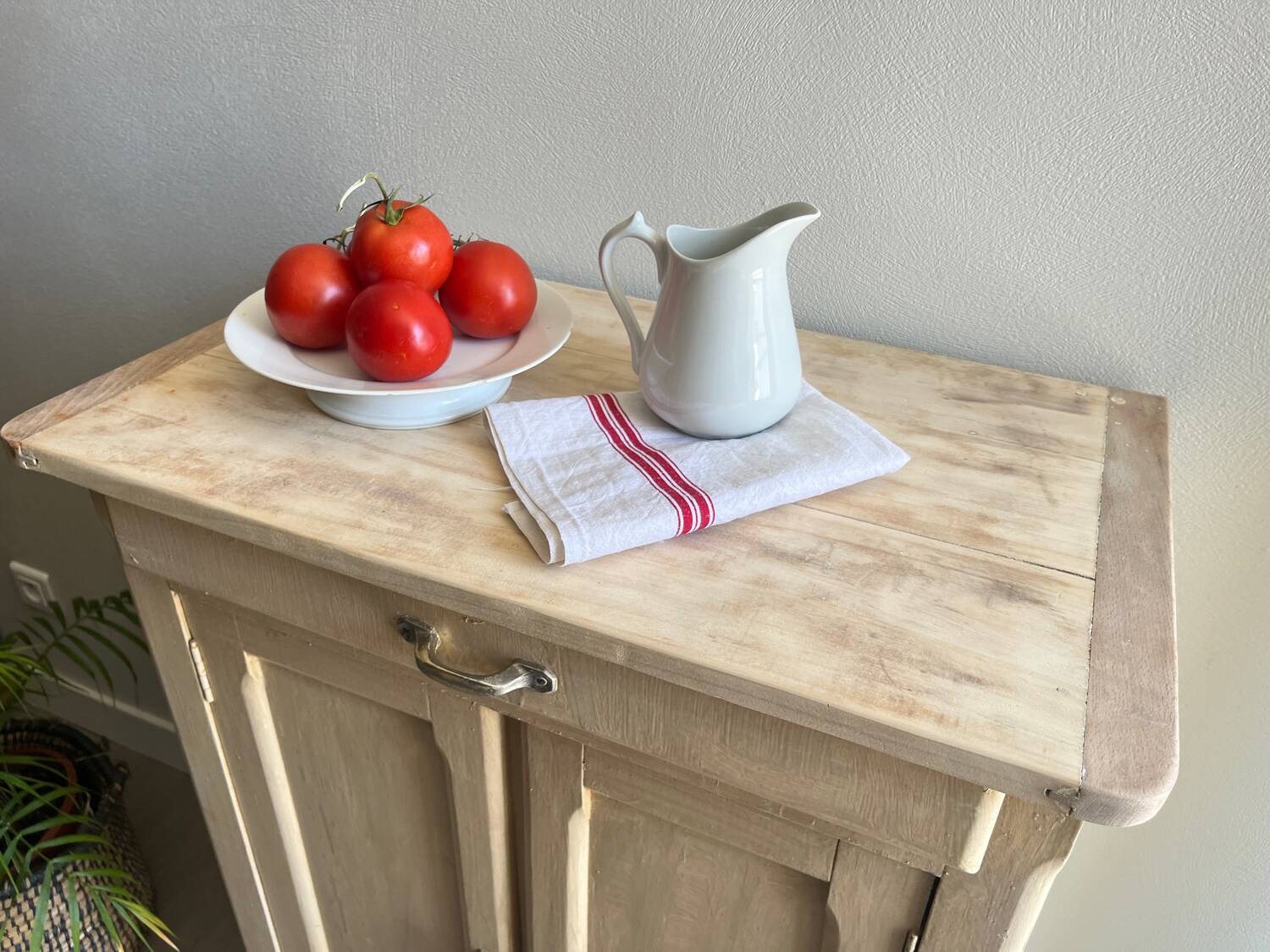 Antique Parisian buffet/jam cupboard in patinated wood