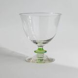 Ensemble de 6 verres à cocktail en verre de Murano vert vintage : verres à tige à bulles, années 1970, style italien du milieu du siècle.