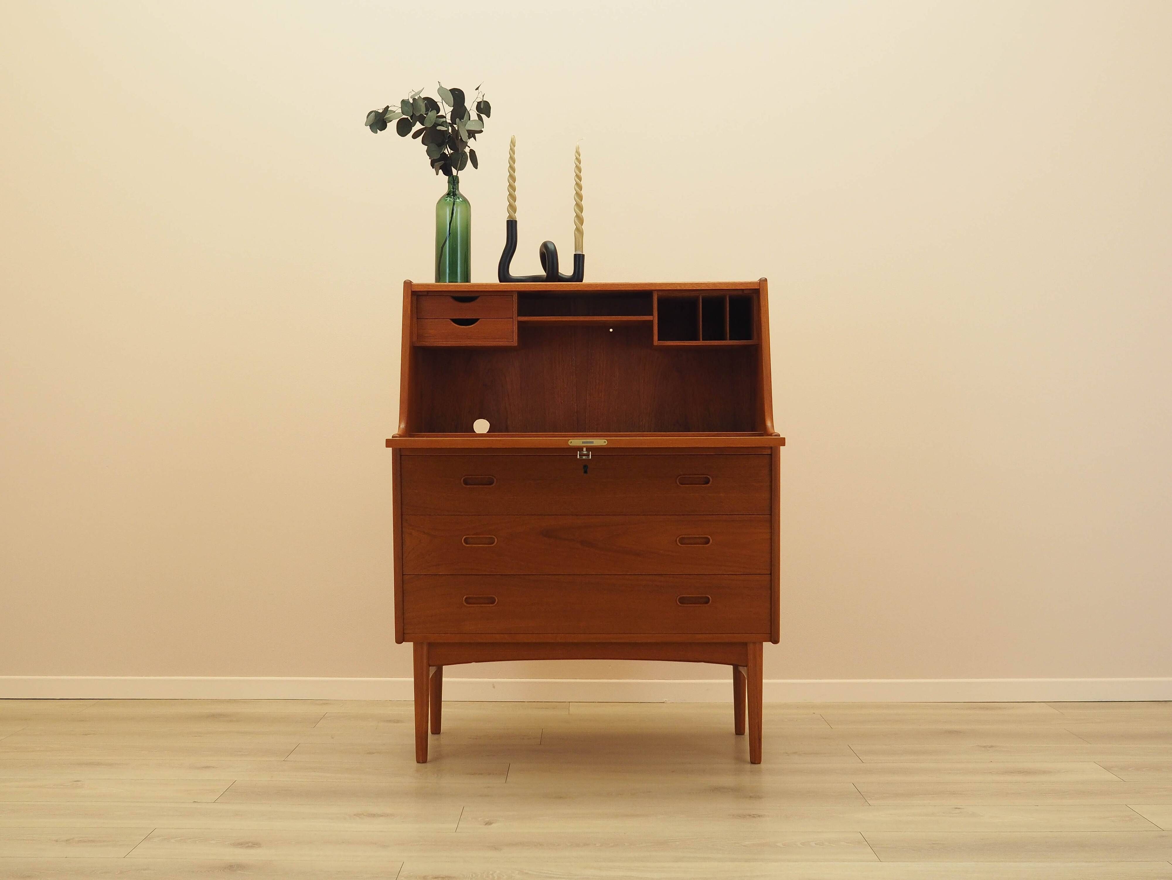 Teak secretary, Danish design, 1960s, Arne Wahl Iversen, Vinde Møbelfabrik