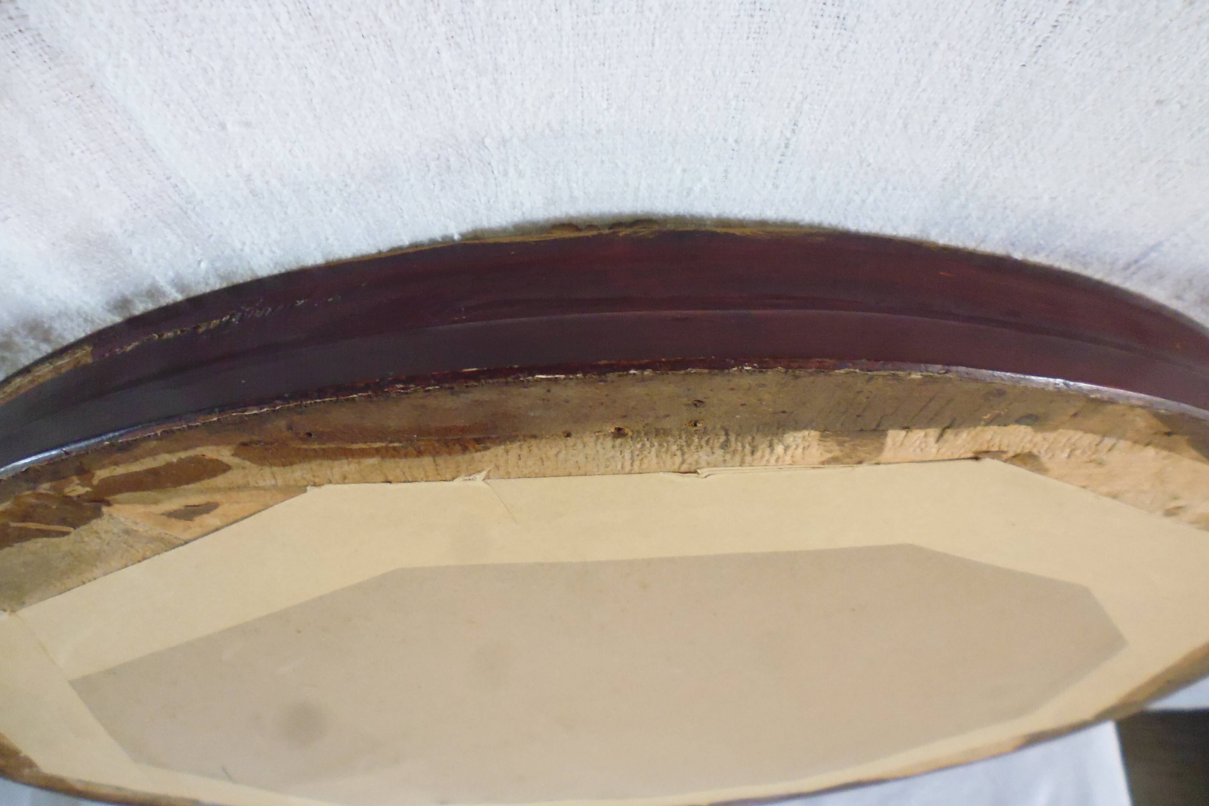 Golden art deco oval mirror 50.5x40.5 cm