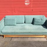 Straight sofa Indian blue fabric Red Edition