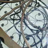 Table fer forgé et verre harmonie