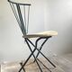 LaPalma folding chairs set of 2, dark green metal & woven cord, Italy, 1970s