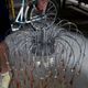 Paolo Venini: Cascade chandelier with pink Murano glass drops.