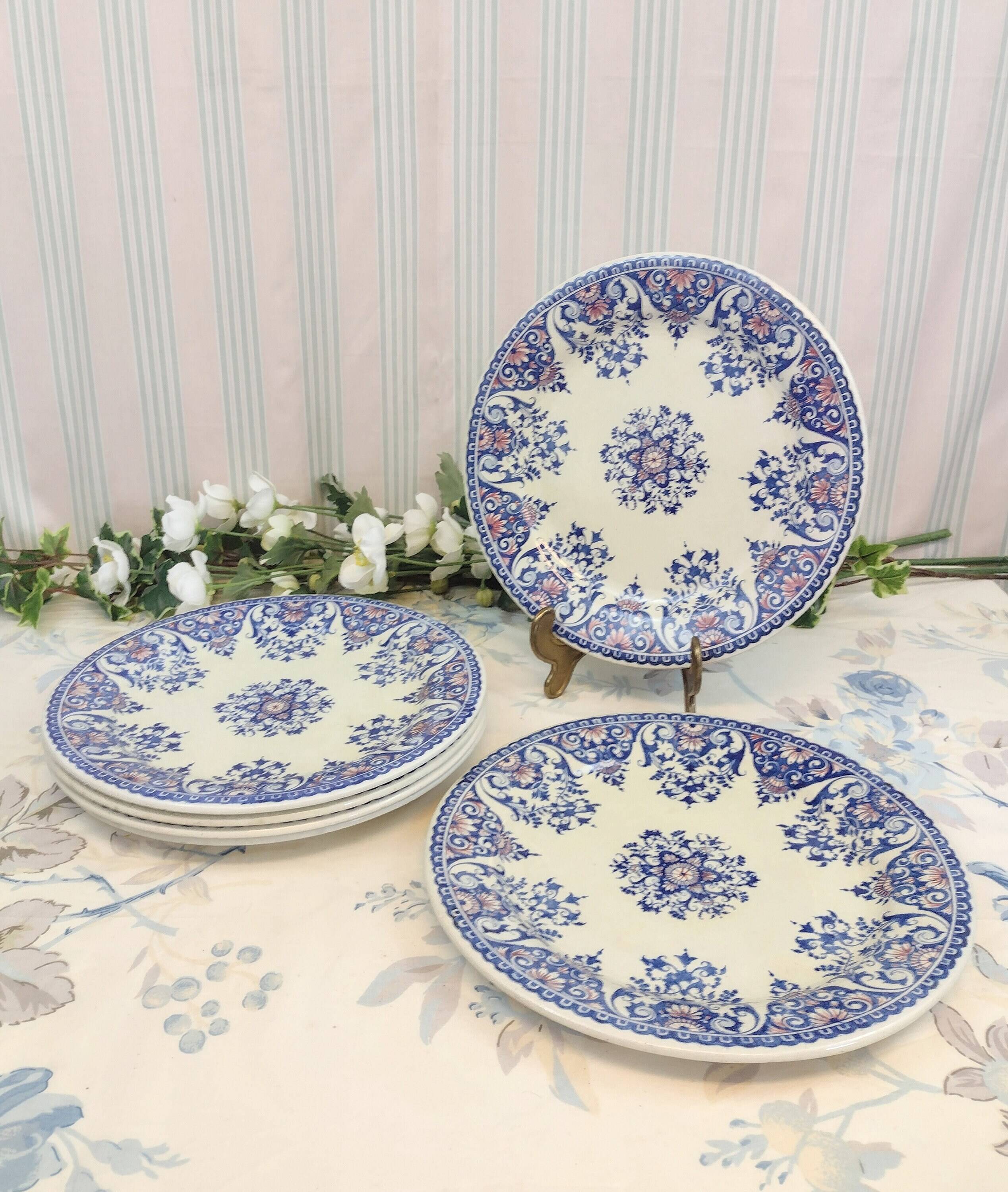 6 Gien Rouen dinner plates
