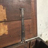Old solid oak chest early XVIII Brutalist