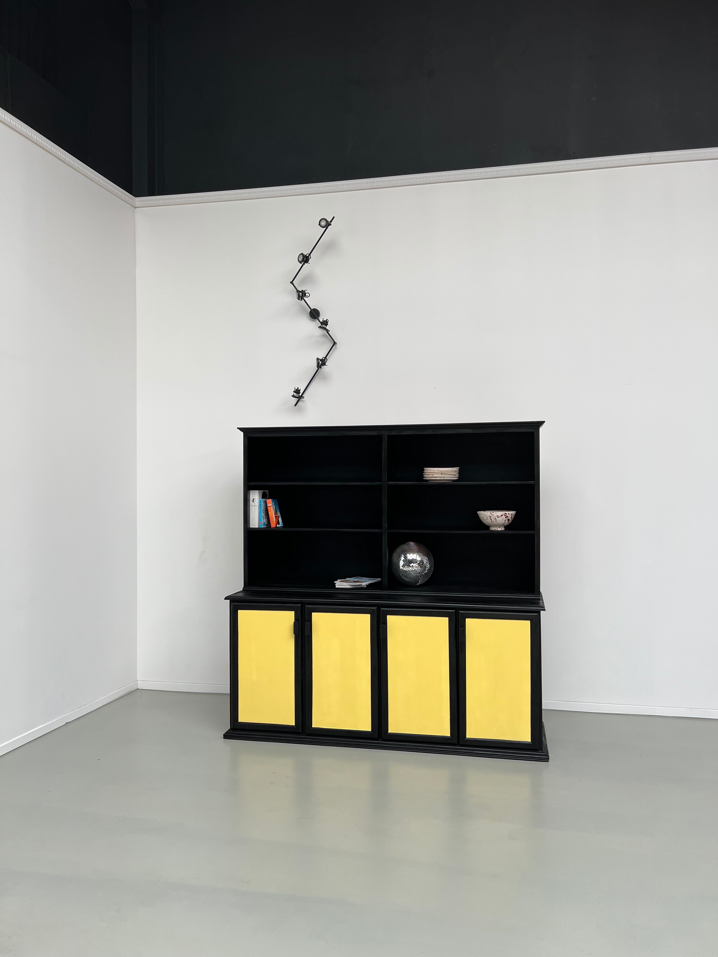 Sideboard 2 bodies, XXL format, old wooden school furniture