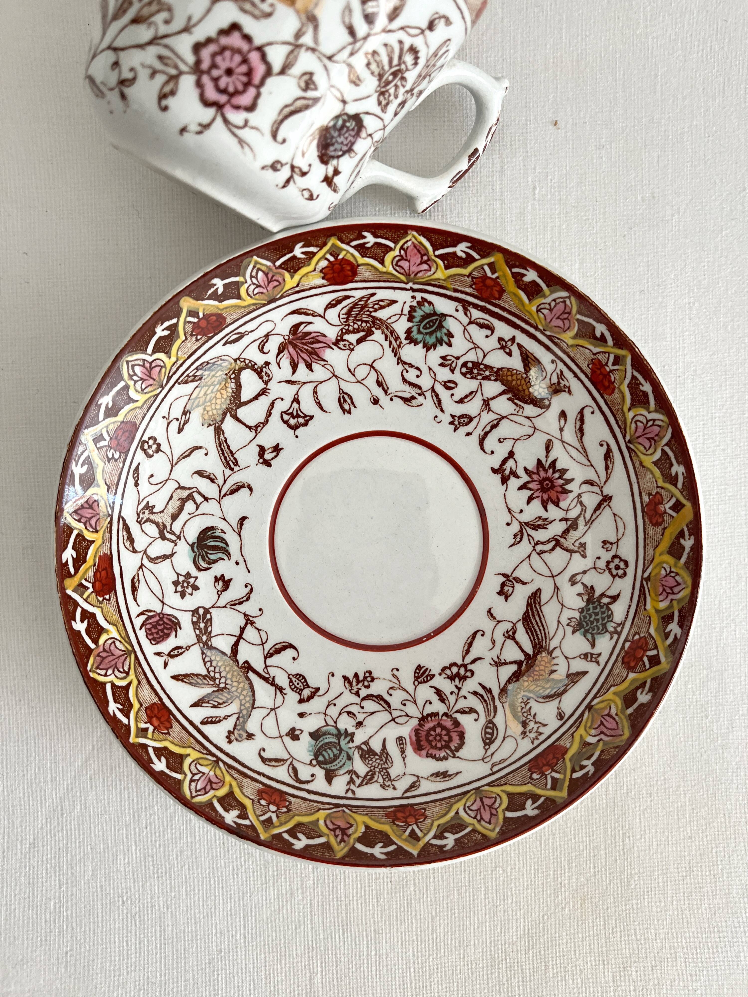 Choisy le Roi polychrome ironstone coffee cup