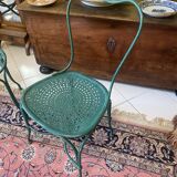 Chaise de jardin en fer forgé 19s