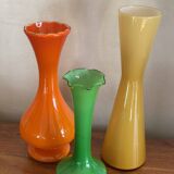 Trio of vases, soliflores