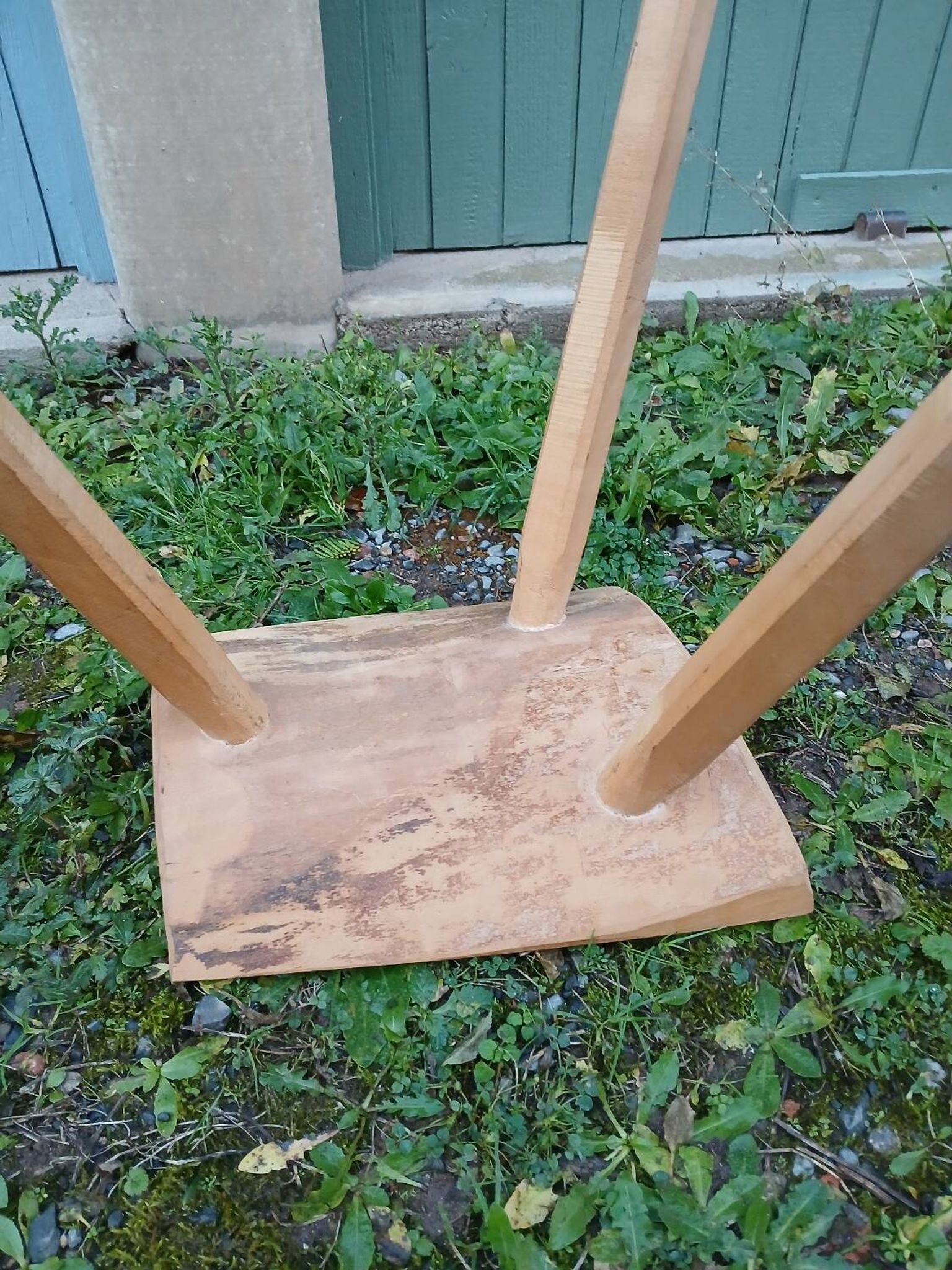 Antique wooden tripod stool