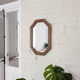 Miroir vintage octogonal bois massif nervuré salle de bain chambre couloir