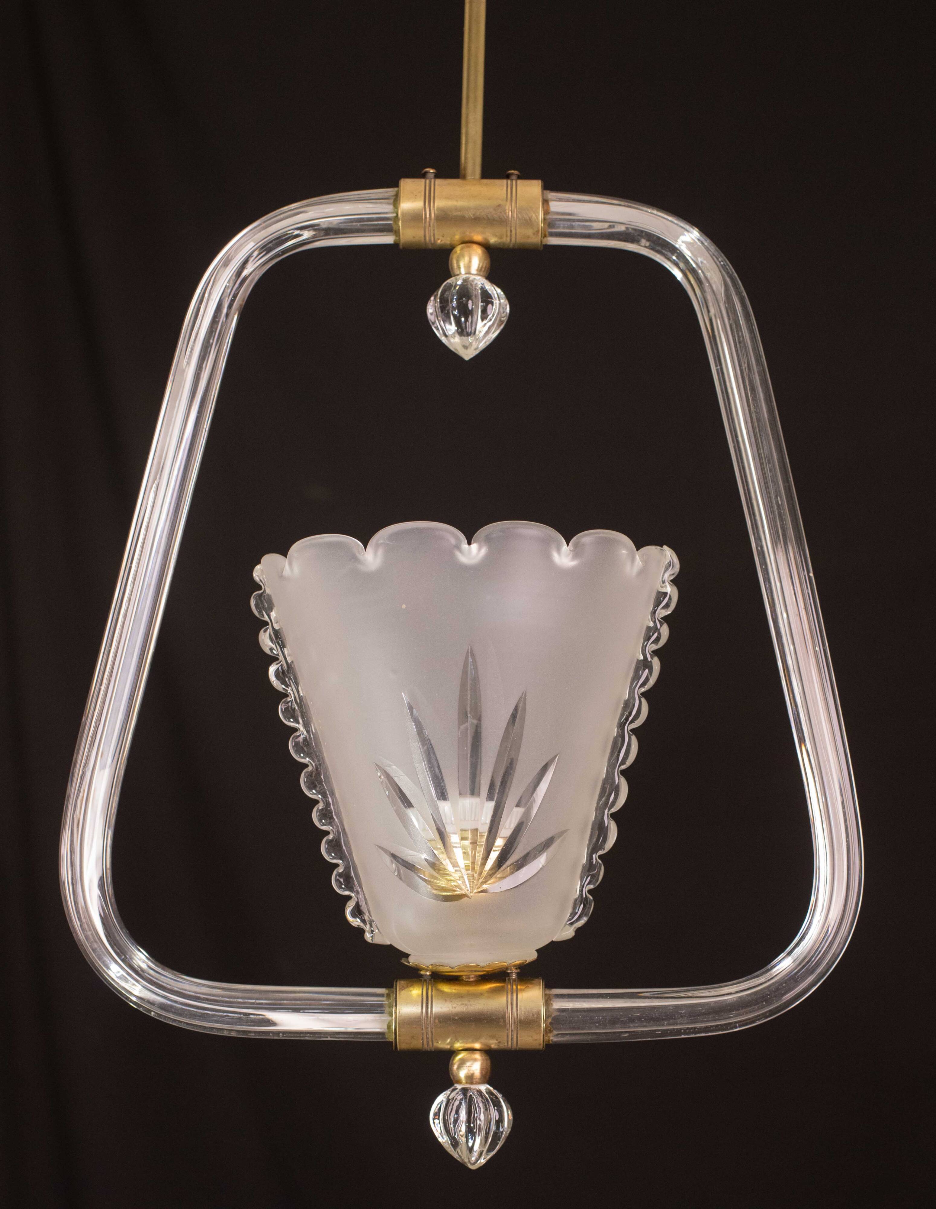 Charming Liberty Barovier and Toso Chandelier, 1940s