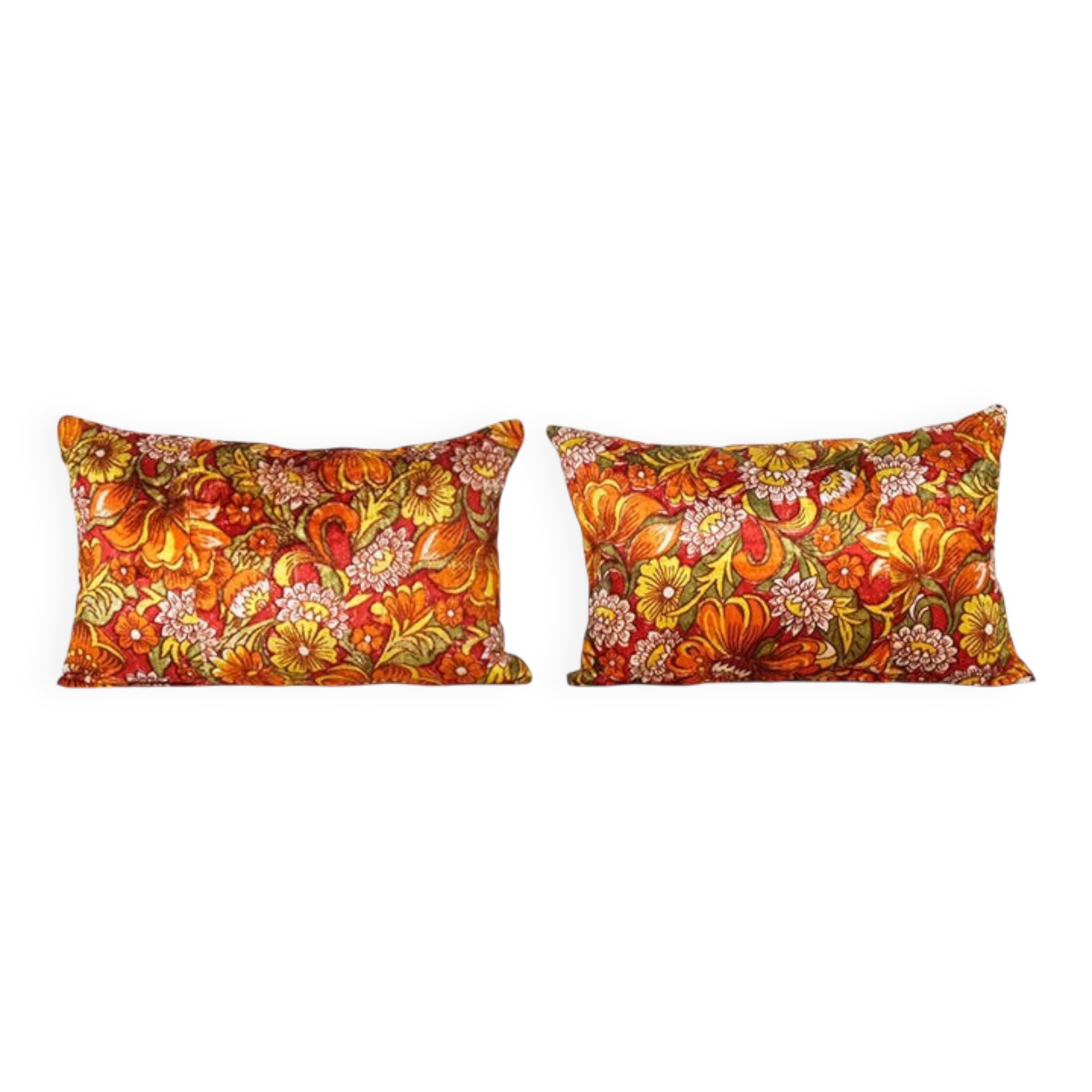 Set of 2 vintage velvet cushion covers 36x56 cm
