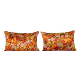 Set of 2 vintage velvet cushion covers 36x56 cm