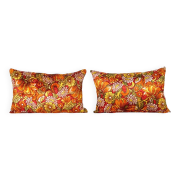 Set of 2 vintage velvet cushion covers 36x56 cm
