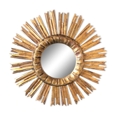 Sun mirror in gilded wood diameter 43 cm