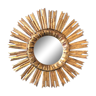 Miroir soleil en bois doré diamètre 43 cm