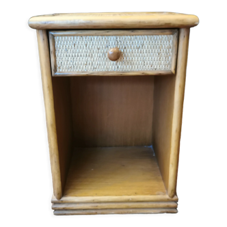 Rattan bedside table