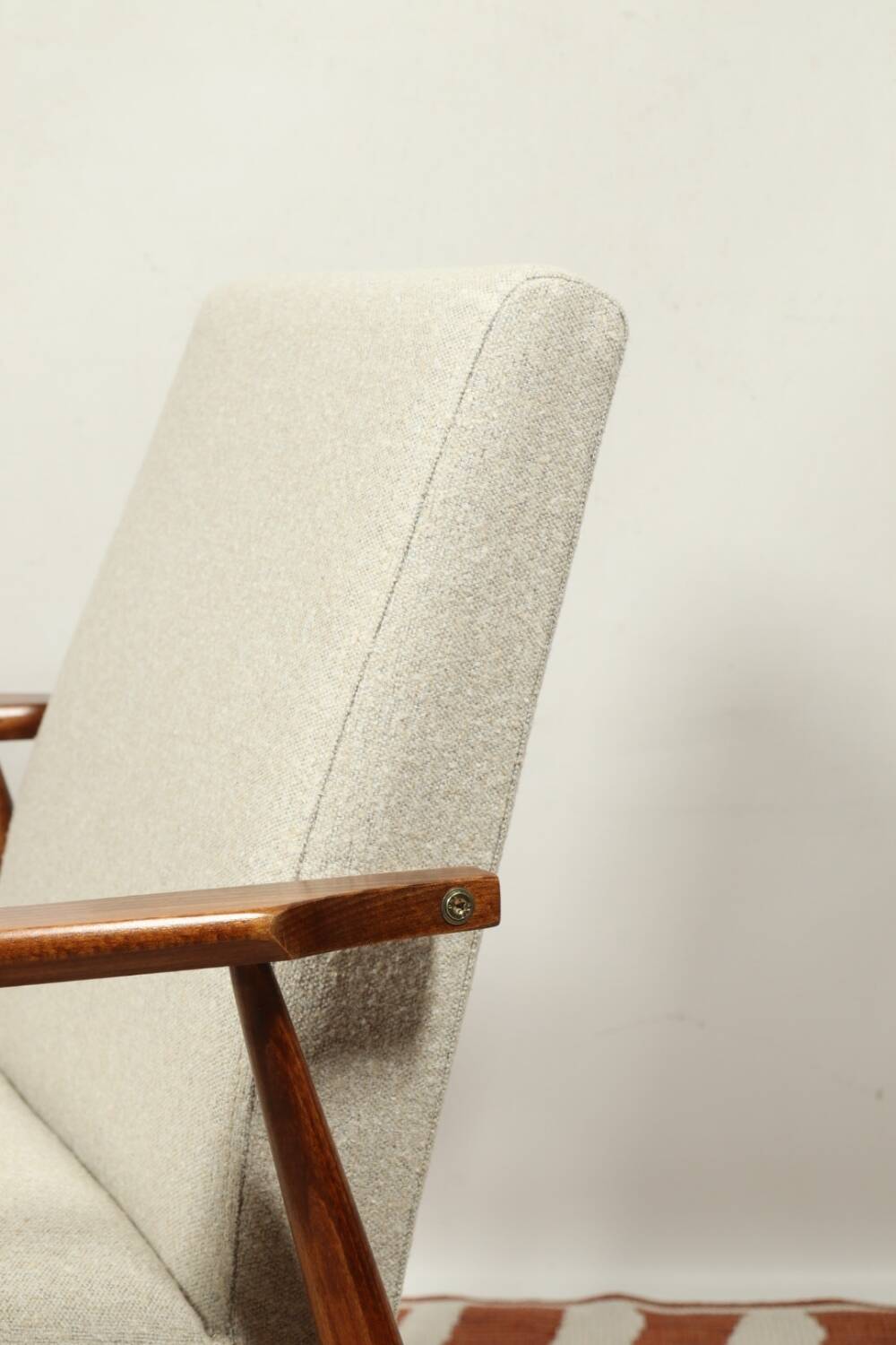 Vintage armchair Bouclè Beige lounge chair Mid Century Modern