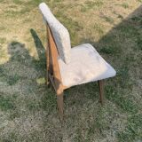 Set of 4 minimalist oak chairs from the 50s