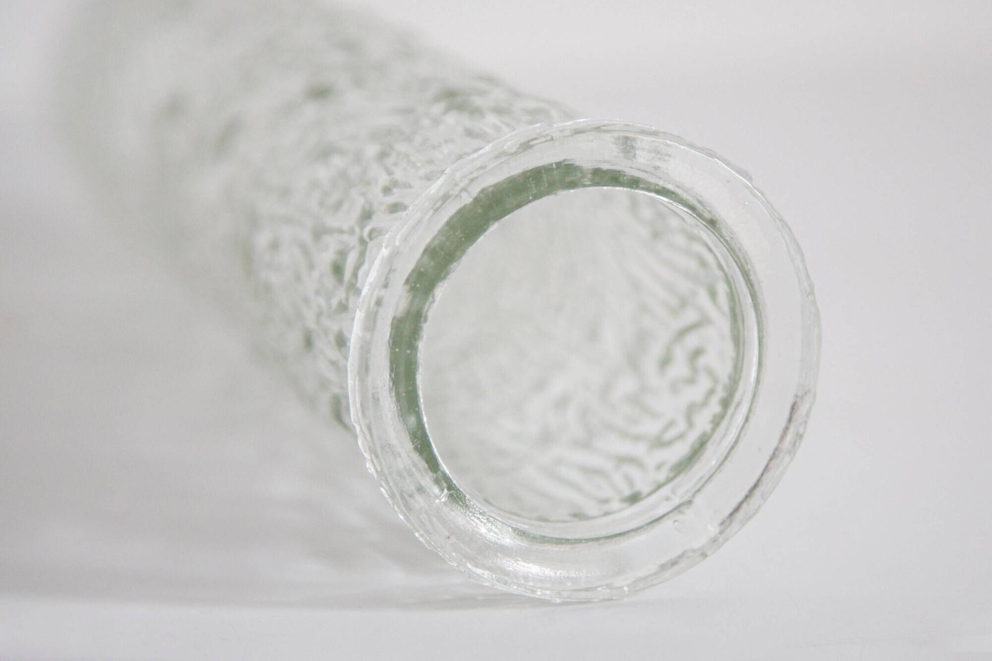 Vintage mid-century transparent Oberglass vase, rock crystal, Austria, 1970s.